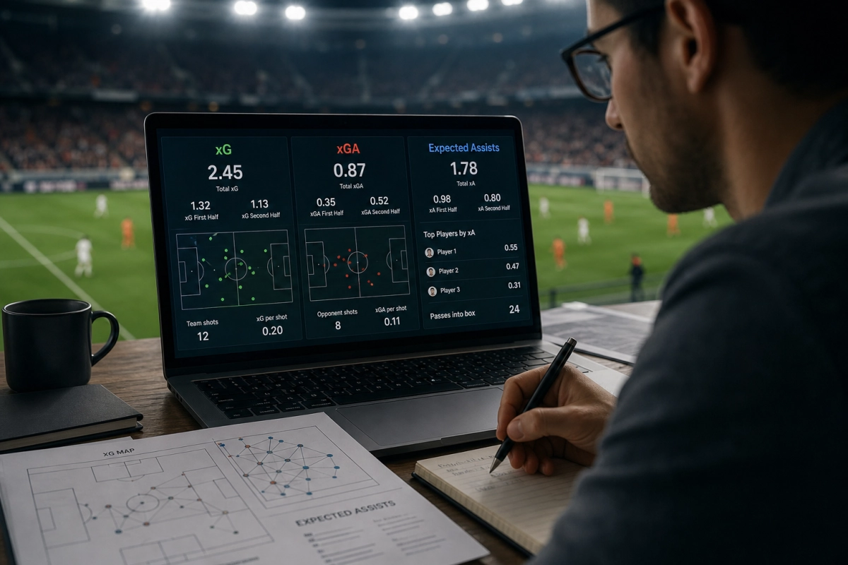 Statistika pri klađenju: ključni pokazatelji za fudbal (xG, xGA, očekivani asistenti)